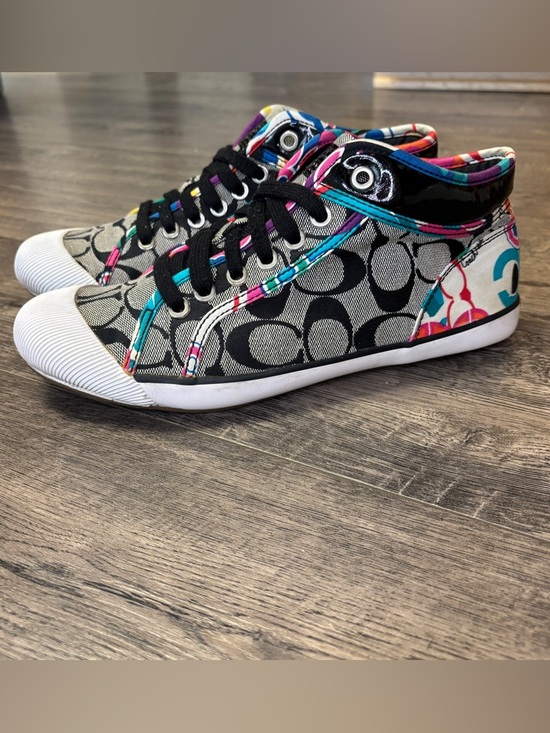 Coach Shoes - Coach Monogram Poppy Colorful Sneakers Size 8 Multicolor Y2K Pop Art Retro